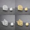 Stainless Steel Spiral Swirl Maze Wolf Head Pins Brooch For Women Men Geometric Suit Collar Badges Jewelry 2026 Trendy Gift