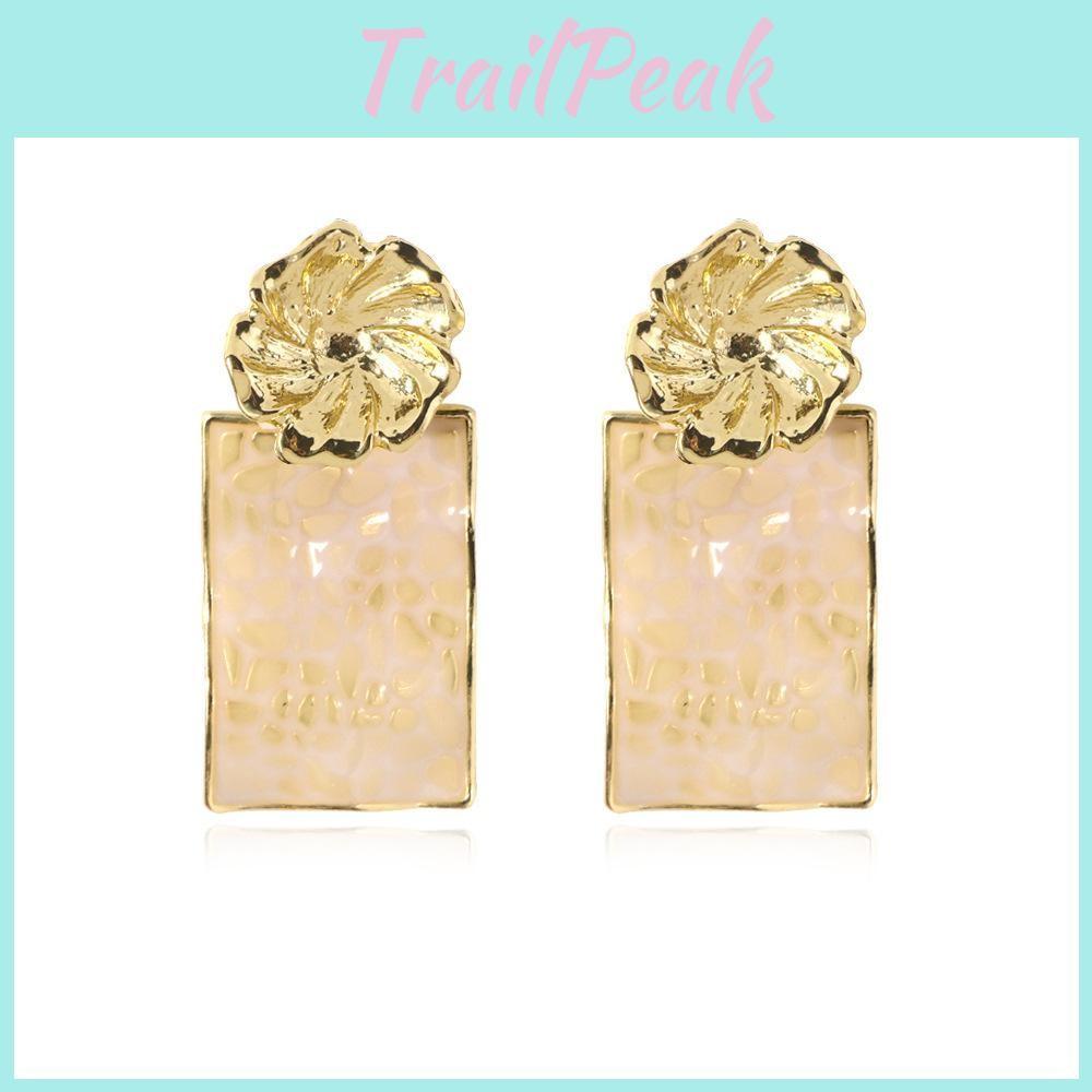 Flower Trendy Alloy Earrings Multicolor Rectangular Fashion For Women 2021