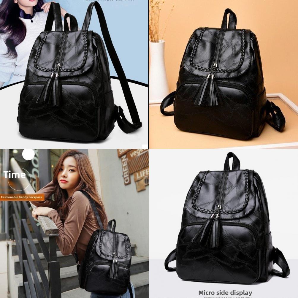 Fashionable Womens Pu Tassel Backpack With Breathable Design For Business Travel