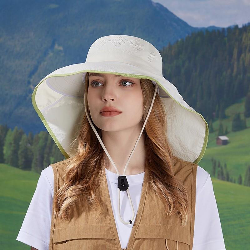 Summer Outdoor Sun Hat With Wide Brim And Neck Shield For Men Women