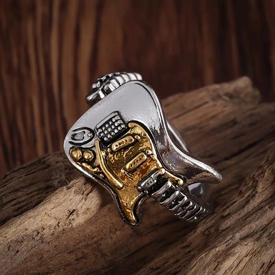 Men's Ring Electric Guitar Rock Punk Style Female INS Design Hip-hop Adjustable Index Finger Ring
