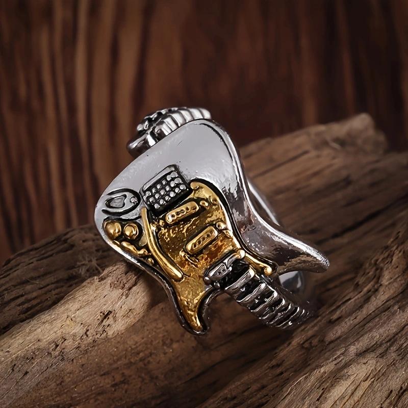 Niche Design Adjustable Index Rings for Women Statement Finger Music Note Guitar Ring Wedding Valentine's Jewelry