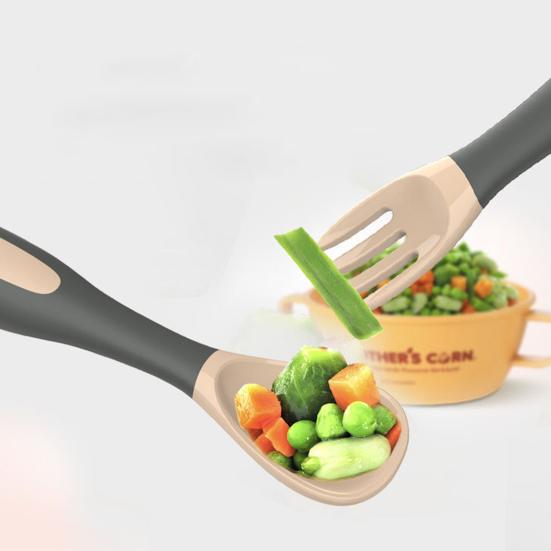 2Pcs/Set Children Tableware Bendable Design Portable Utensils Toddler Feeding Auxiliary Spoon Fork for Toddler