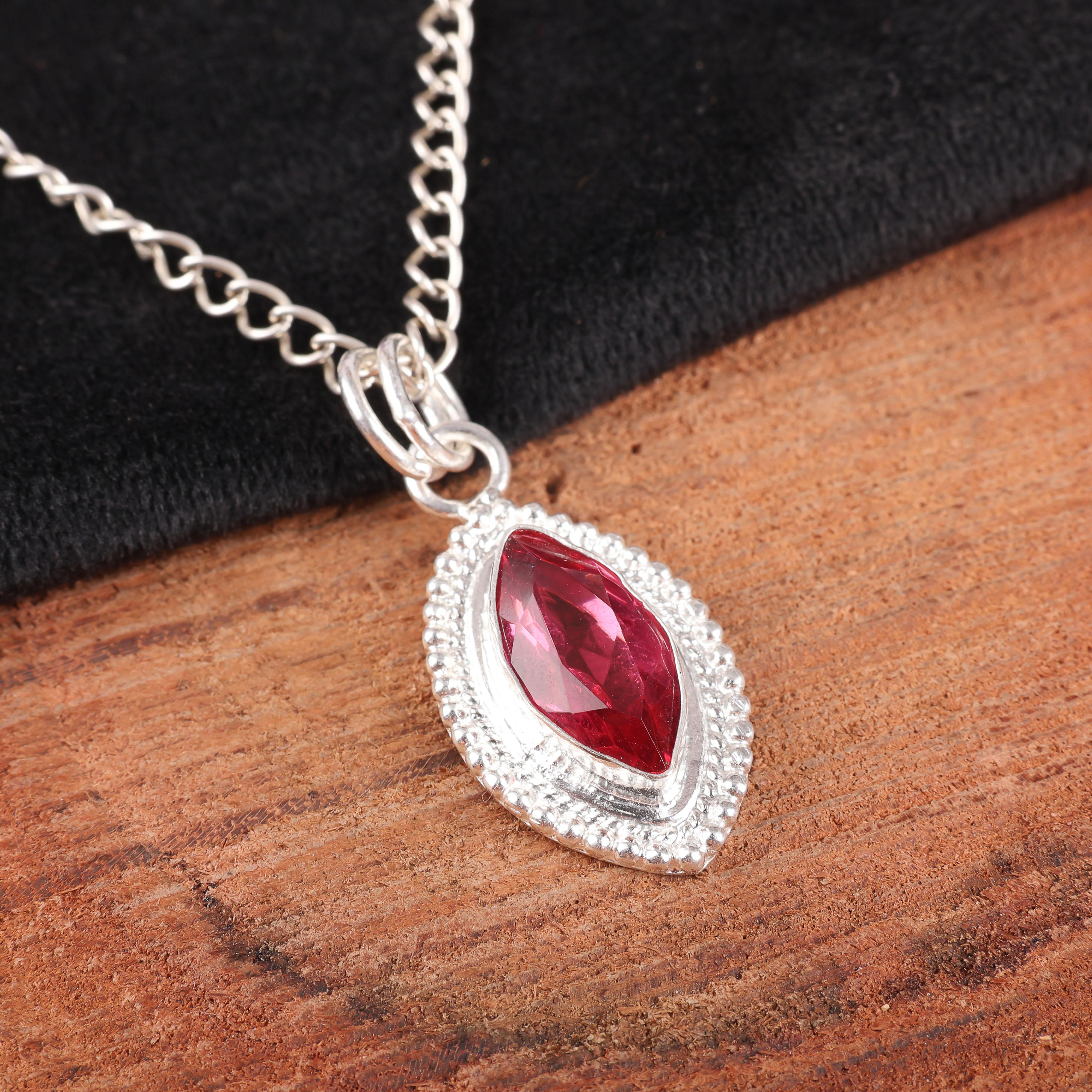 

Кулон с драгоценным камнем розовый турмалин, Ювелирные изделия ручной работы из стерлингового серебра 925 пробы, Ювелирные изделия-кулон для медитации для женщин 1.43 Inches розовый