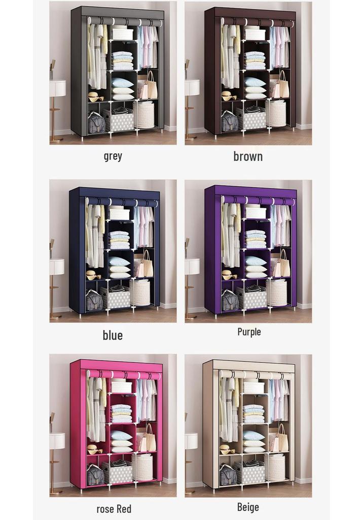 Large Capacity Non-Woven Fabric Wardrobe with Steel Frame & Folding Design