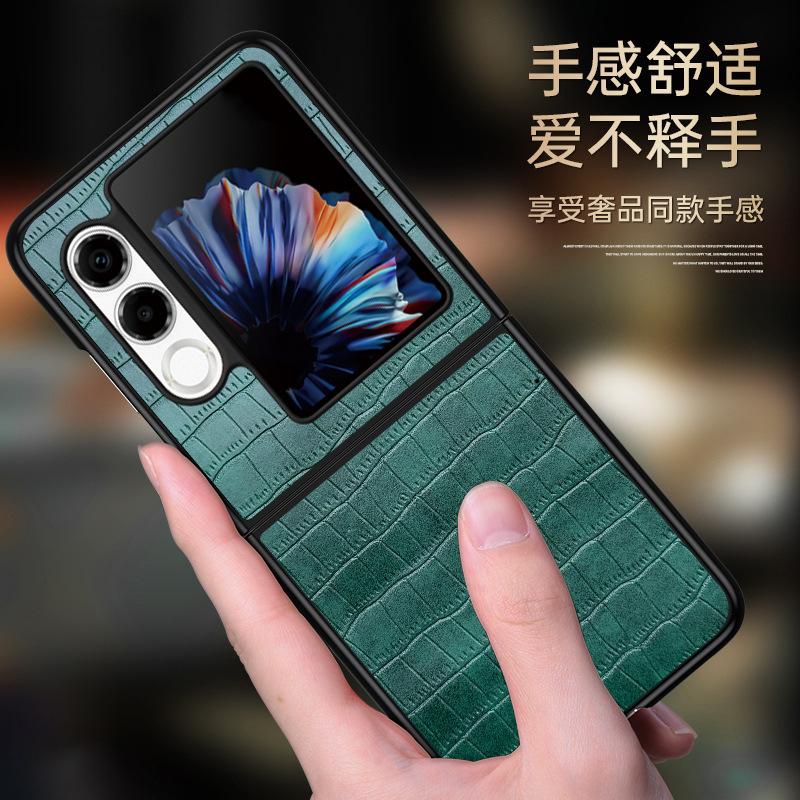 For ZTE Nubia Flip 2 Case Crocodile Pattern Textured Alligator Print Vegan Leather All-inclusive Protection Cover