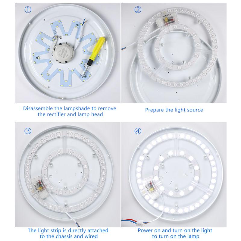 1 Sada 12W 18W 24W 36W 48W LED Panel Panelové Světlo Náhrada Stropní Ventilátor Nástěnné Svítidlo Kulatý Modul 220V LED Stropní Světlo Modul