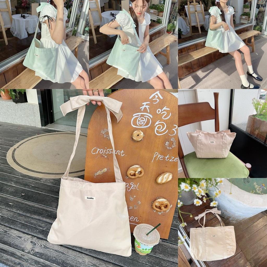 Trendy Soft Tote Bag With Bow For Women 2024 Everyday Use Pink Green Beige