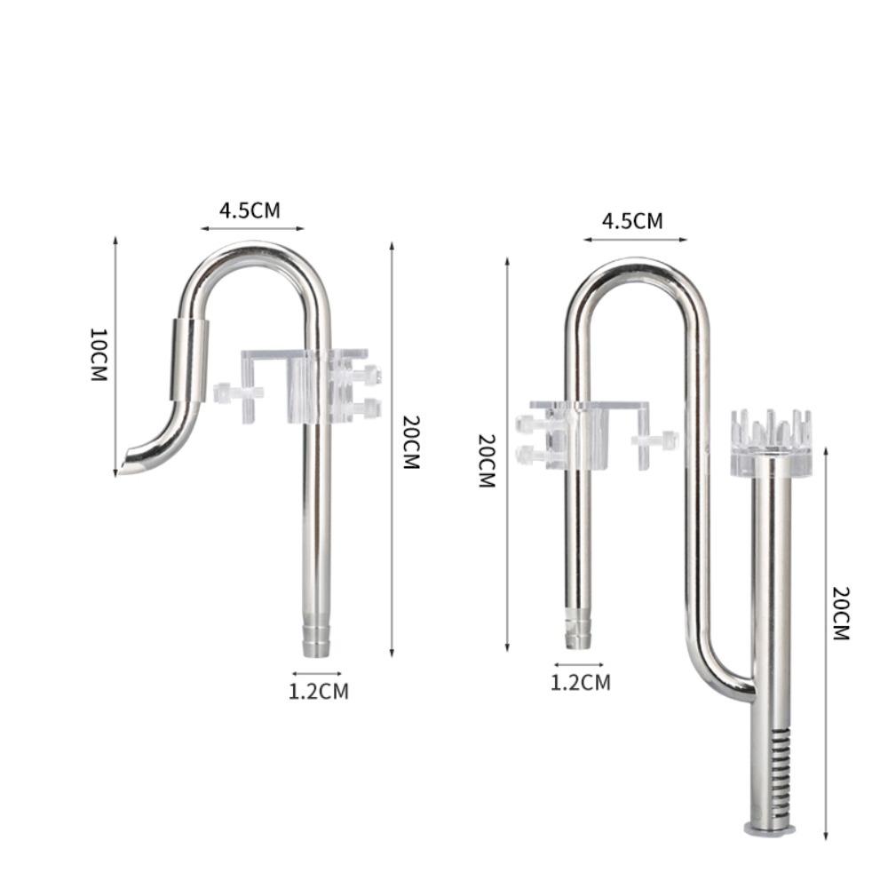 12/16mm Inflow Outflow  Pipe 360 Degree Rotation Stainless Steel Extension Tube  Aquarium