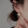 Women's Simple Fashionable Versatile Temperament Butterfly Bow Pearl Earrings