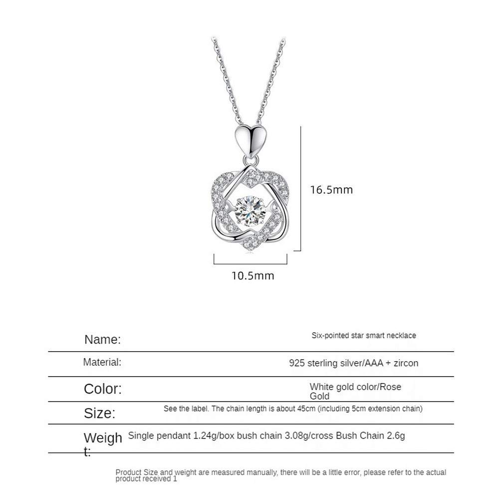 Necklace 18K Gold Popular Pink Gold 18K Gold Heart Heart Necklace Pendant Silver 925 Large White Gold 18K Gold Hexagram Pendant Shiny Diamond Symbol