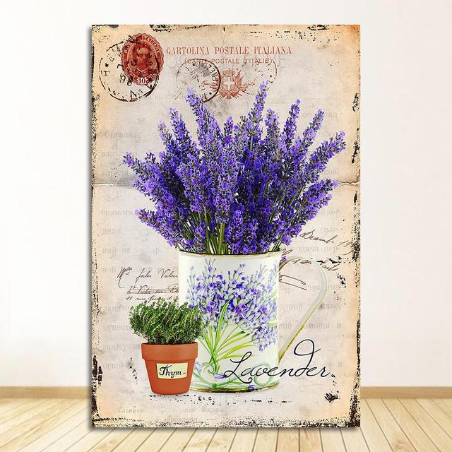 

Картина Пейзаж Прованса, настенный художественный постер, картина маслом для домашнего декора, картина для гостиной, винтажный фиолетовый лавандовый холст 21cm×30cm NoFrame