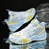 New Basketball Shoes Men'S Shoes Youth Sports Shoes Student Shock Absorption Non-Slip Wear-Resistant High-Top Actual Combat Blue Sneakers