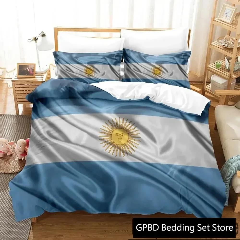 3D Druck Argentinische Flagge Bettwäsche Set Doppel Einzel King Bettbezug Bettdecke Kissenbezug Jungen Mädchen Erwachsene Schlafzimmer