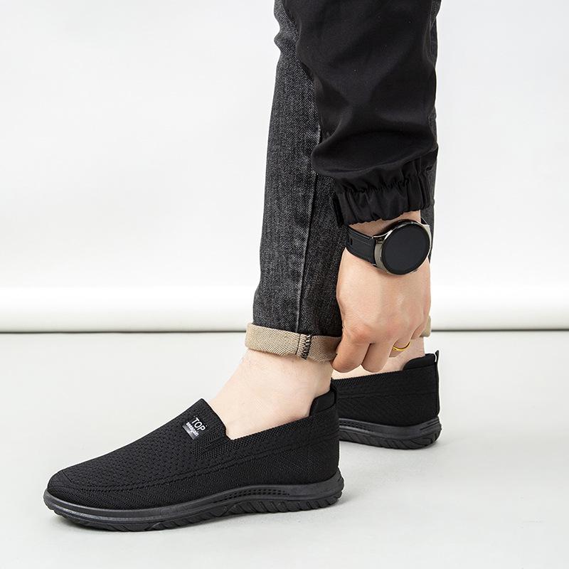 Spring Lightweight Breathable Men's Casual Old Beijing Cloth Shoes - Hollow, Comfortable, Low-Top, Soft Sole