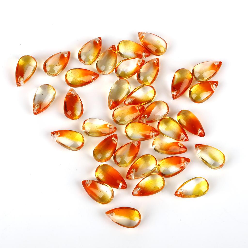 8*14mm Water Drop Czech Glaze Beads Handmade Diy Semi-transparent Teardrop Pendant Glass Accessories Material Loose Beads Beads for Jewelry Making