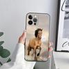 Black White Horses Galloping Phone Case for iPhone 11 15 Pro Max Case Coque 14 Plus 13 Pro 12 X XS XR 7 8 SE 2020 TPU Soft Cover