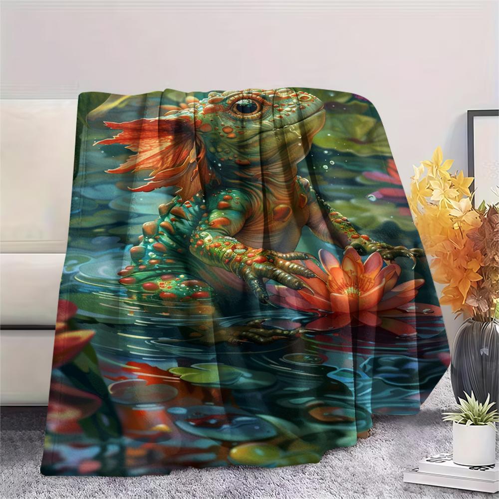 1 pièce Couverture en Flanelle Imprimée Dessin Animé, Haute Qualité Confortable pour Toutes les Saisons, Décoration de Maison, Chaleur et Confort, Parfait pour un Cadeau de Noël ou d'Anniversaire