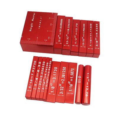17 Piece Inch Setup Block Bar Gauge Precision Aluminum Height Gauge Set for Woodworking Router and Table Saw
