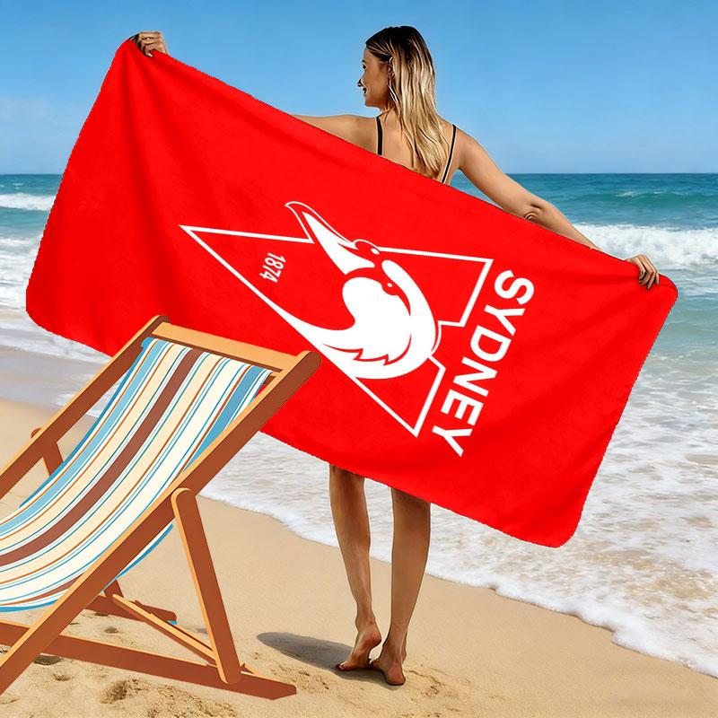 Go Sydney Swans Print Beach Towel, Large Soft Quick Dry Towel for Beach Camping Swimming