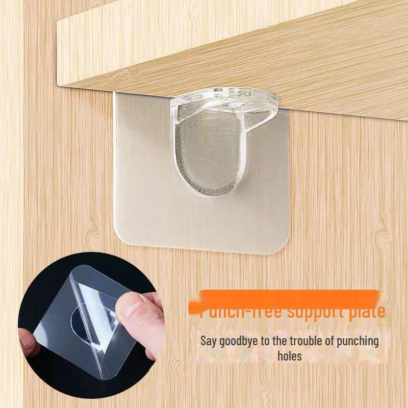 Transparent Adhesive Wardrobe Partition Bracket - Strong Load-bearing, Traceless Support