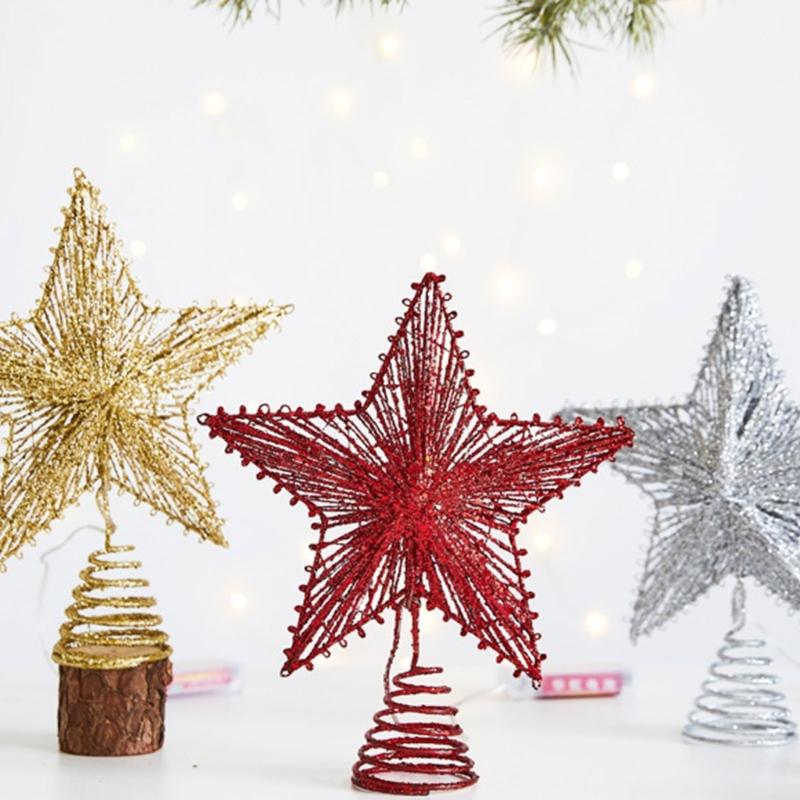 Versatile Christmas Tree Charm with this Five pointed Star Toppers Decor Made of Durable Material, for Decorating Homes