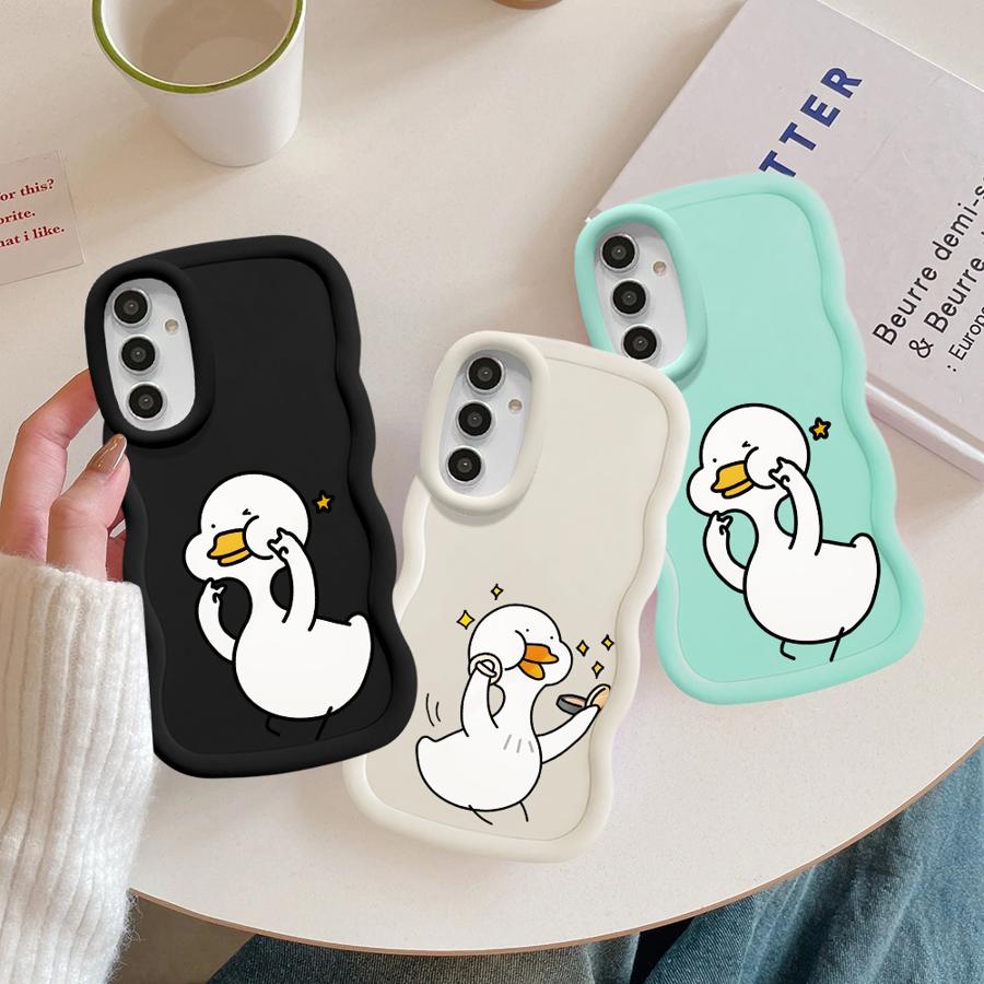 Cartoon Duck Soft Phone Cover Case for Samsung Galaxy A52 A13 A14 A11 A15 A12 A21s A16 A05 A04 A22 A06 A03 A33 A23 A53