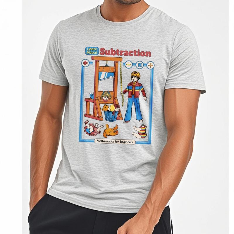 Plus Size summer Unisex tshirt Learn About Subtraction Mathematics For Beginners Short Sleeve Rock O Neck tops