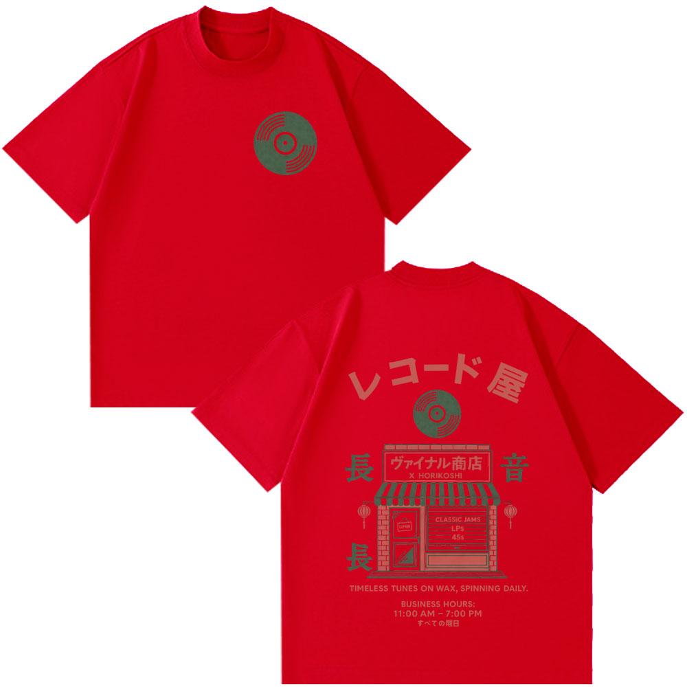 Vinyl Hub Japanese Record Store Graphic T Shirts Unisex Women Clothing Summet Short Sleeve Cotton Casual TShirt Harajuku Streetwear S