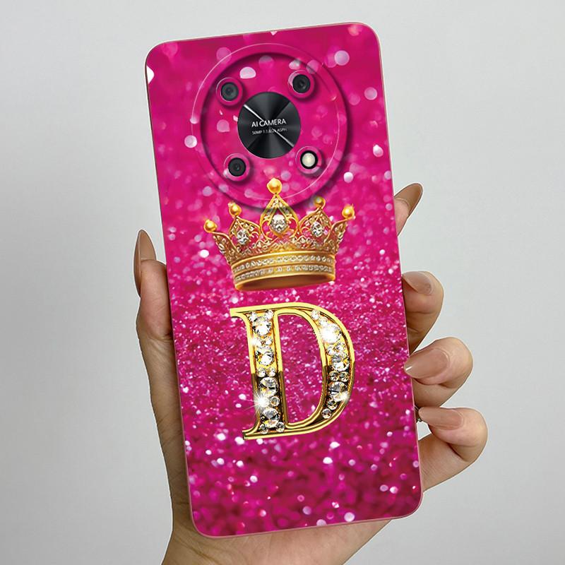 For Huawei Nova Y90 (CTR-LX2) / Nova Y91 (STG-LX1) Fashion Initial Letter Couple Phone Case Soft Silicone TPU Protective Casing