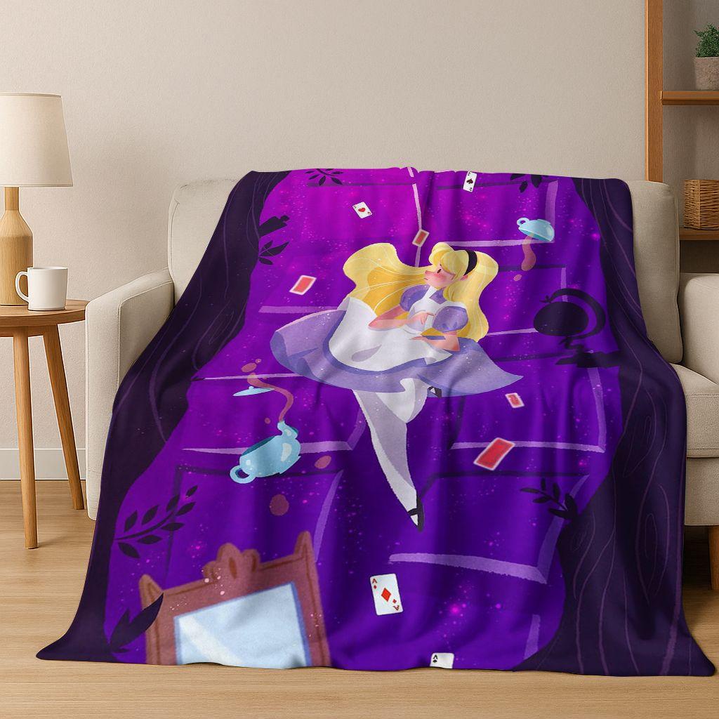Dream Cheshire Cat Alice In Wonderland Cartoon Flannel Blanket,Cozy Soft Throw Blanket for Home Bedroom Bed Sofa Cover Gift Kid