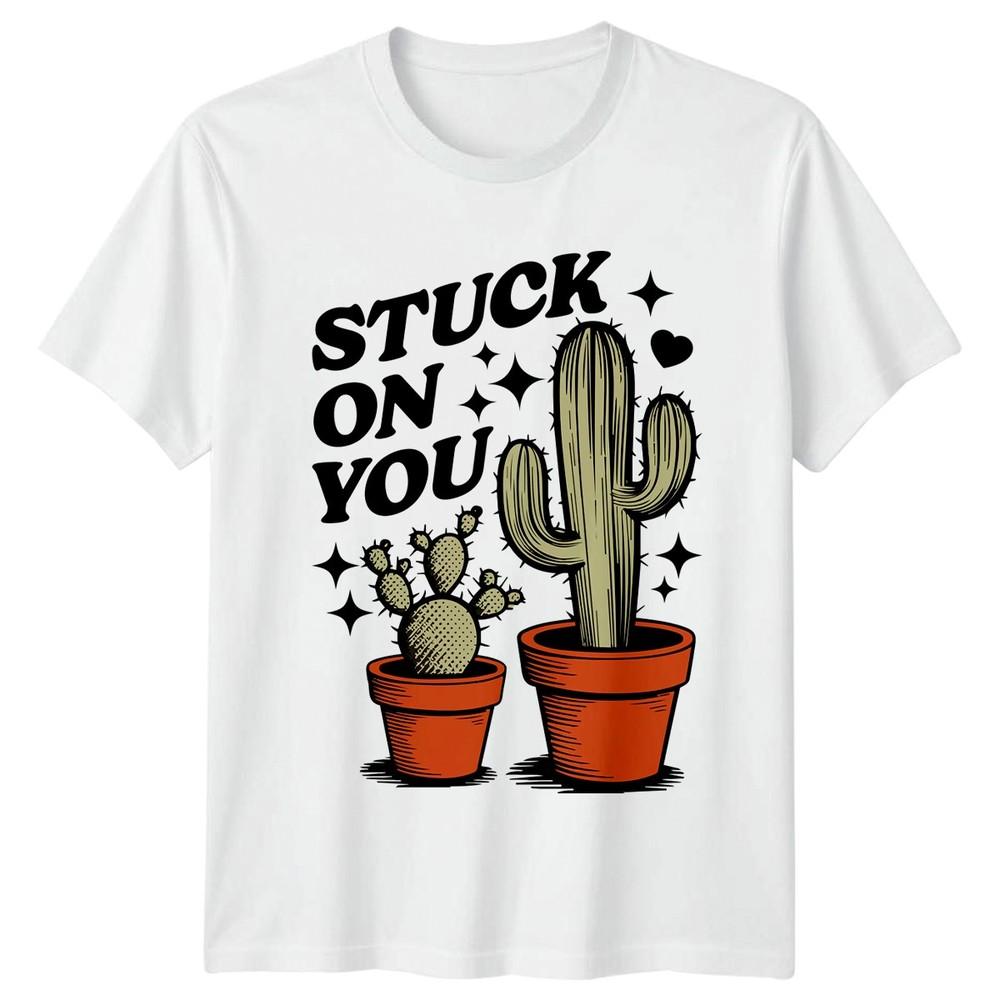 Stuck On You Cacti Love RoUnisexce Unisexs TShirt Unisexs Tee Graphic Unisex Top S