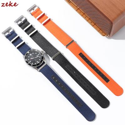 Nylon-Uhrenarmband 20mm 22mm Band Universelles Canvas-Armband für Herren Damen Gewebtes Armband Einteilige Schlaufe Militär-Uhrenarmband
