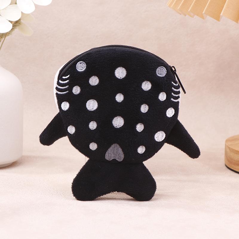 New Cartoon Plush Shark Coin Purse Zero Wallet Plush Animal Wallet For Kids Zipper Coin Bag Cute Pendant Data Cable Bag Gift