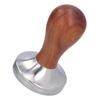 58mm Flat Base Coffee Tamper Manual Stainless Steel Coffee Powder Pressing Hammer with Wood Handle