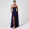 2025 European & American Diagonal Spliced Strapless Evening Gown - Sexy Ruched Long Dress for Women