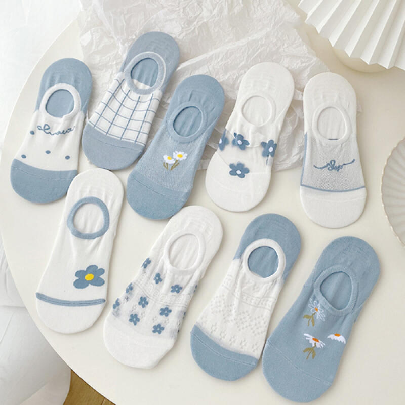 [9-Pair Set] Onda Summer Silicone Ankle Socks Fake Socks 9-piece set