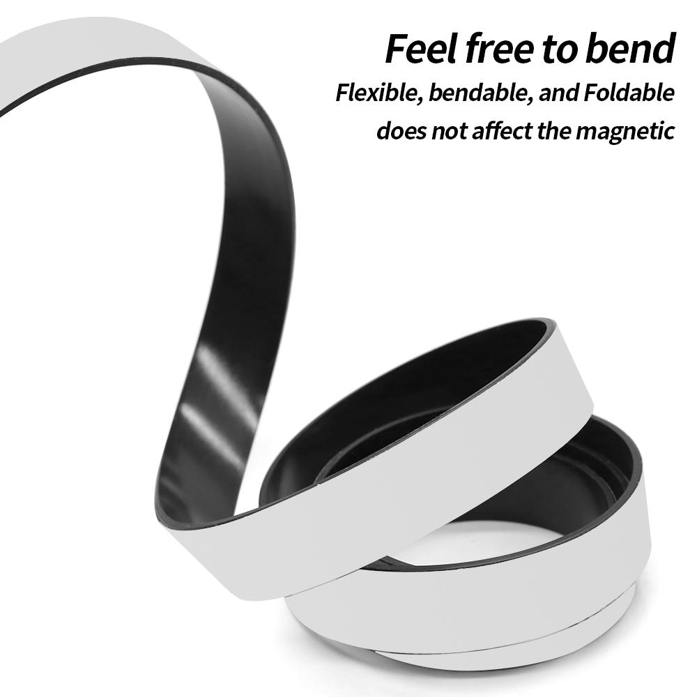 1Meter Self Adhesive Magnetic Tape Rubber Magnet Tape Strong Flexible Magnets Stripe for Refrigerator Photo Posters 39.37inch
