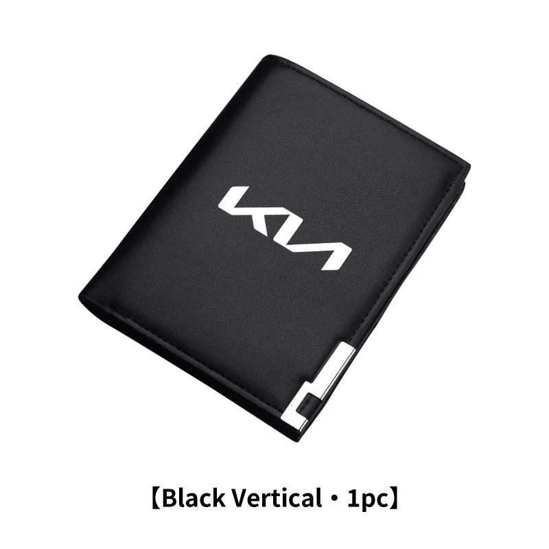 DMWE2 Car Mounted Leather Wallet Credit Card Driver License Holder For KIA Cerato Soul Venga Forte Spectra Sedona Niro Cadenza