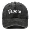 Retro Washed Cotton Bride Groom Baseball Cap Outdoor Sunshade Solid Color  Logo Vintage Soft Top Duck Tongue Cap