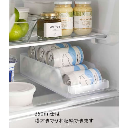 Yamazaki Tower Refrigerator Can Storage, White, Approx. W37.5 x D14 x H8.2cm, 5766, for Refrigerator Storage