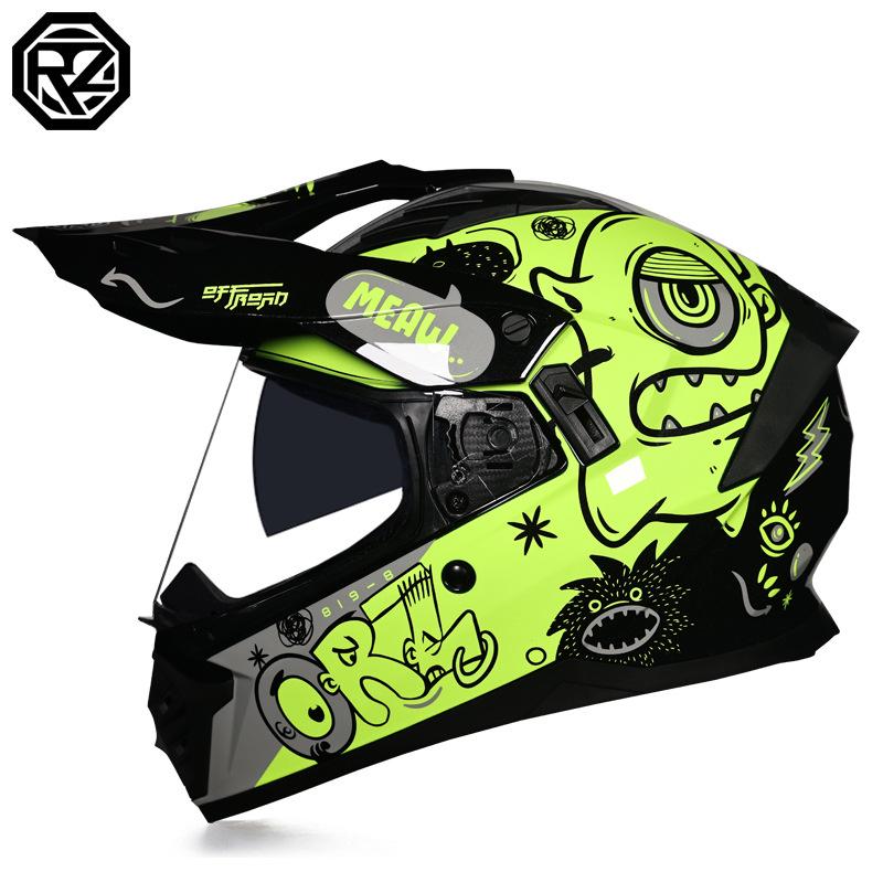 Unisex Motorcycle Rally Helmet with Single Visor for Road and Off-Road Long Distance Travel