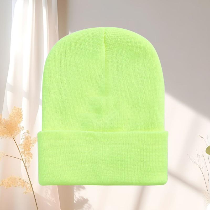 Czapka wełniana jesienno-zimowa czapka na zimno czapka dziergana dla pary czapka dziergana w kolorze cukierkowym wzór haftu tekst