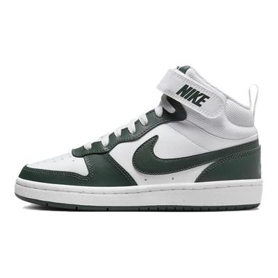 Court Borough Slip Resistant Abrasion Resistant Mid Top Kids' Skateboarding Shoes Green Teenagers Sneakers CD7782-119