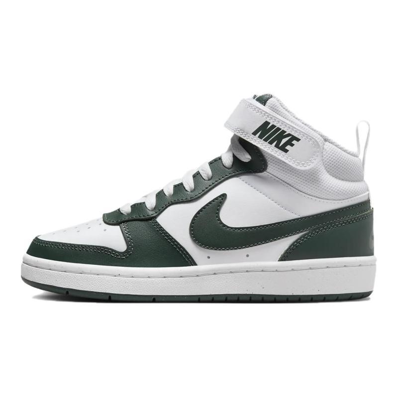 Nike Court Borough Slip Resistant Abrasion Resistant Mid Top Kids' Skateboarding Shoes Green Teenagers Sneakers CD7782-119