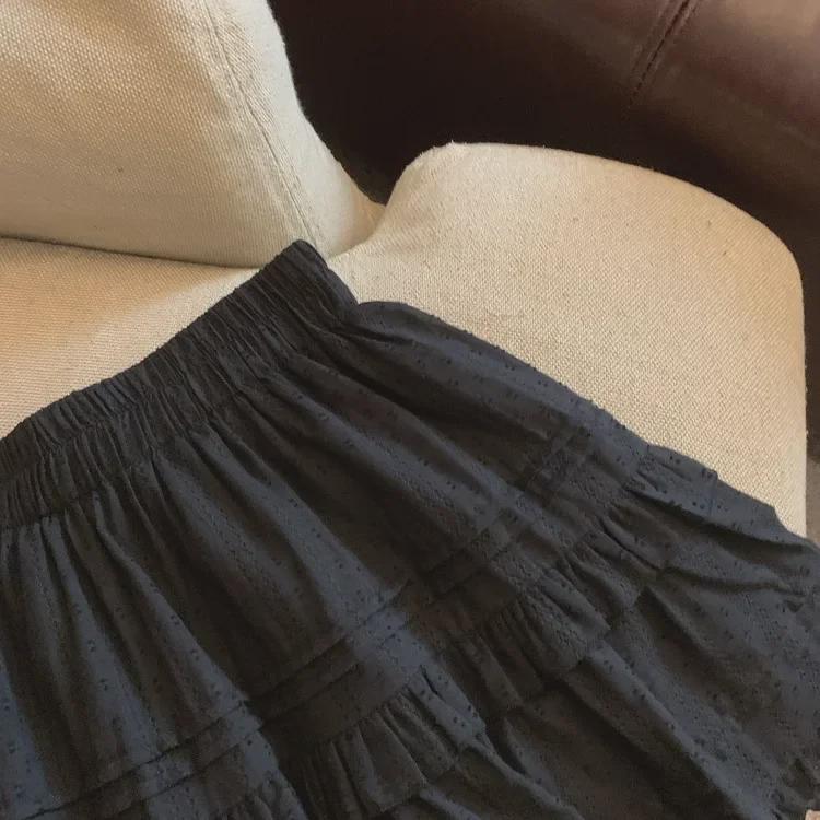 Women's French-Style High Waist Puffy White A-Line Skirt - New Summer Small Size Ballet Skirt