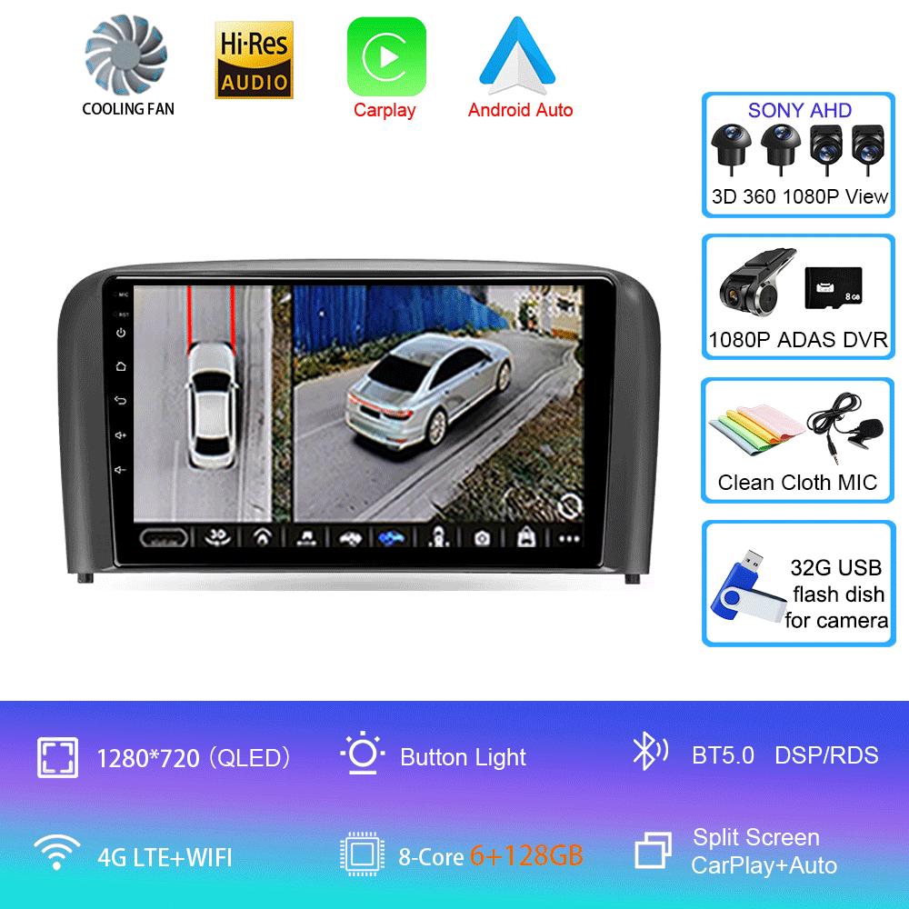 Car Radio Android 14 Carplay Auto 2K Screen Multimedia Player For Volvo S80 2004 2005 2006 2 Din Autoradio Stereo