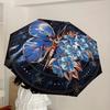 1 Stück Schmetterlinge Blumen Mandala Kunstwerk Regenschirm mit Kunststoffgriff, Geeignet für Alle Jahreszeiten Zuhause Reise Outdoor RegenschirmDD158
