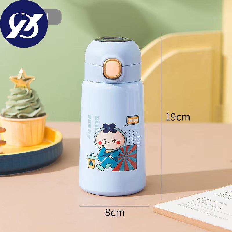 Creative LED Intelligent Temperature Display Stainless Steel Children's Thermos Mini Cartoon Bouncing Cups Portable Gift Cups.