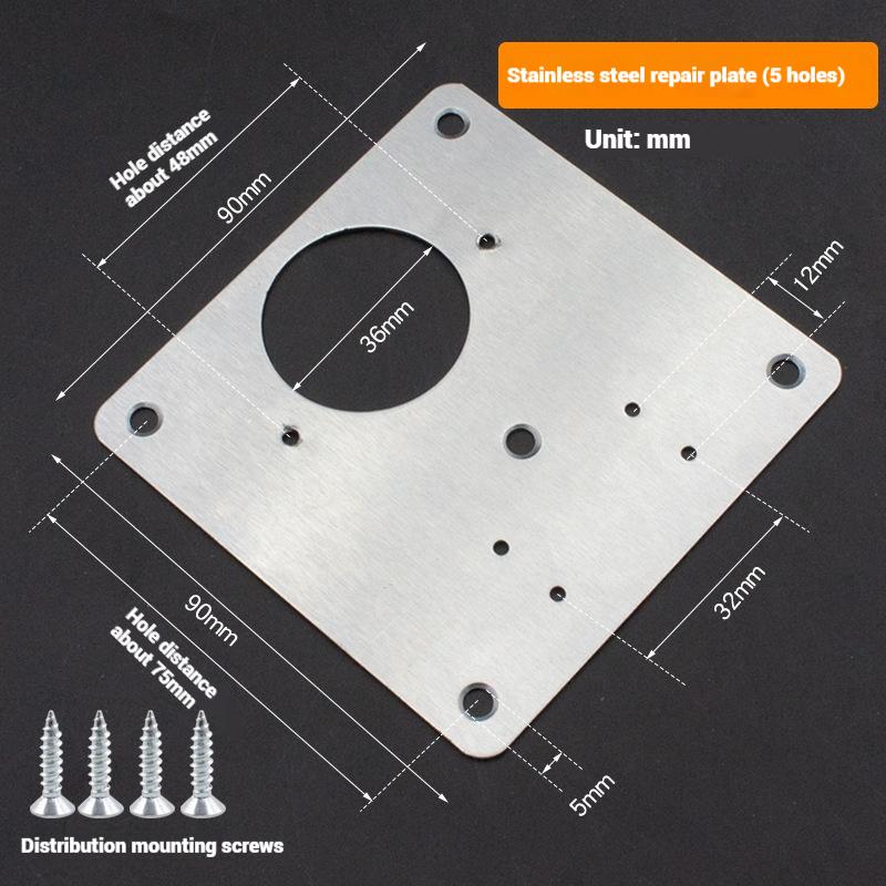

Пластина для ремонта петель из нержавеющей стали - Сверхпрочный крепежный кронштейн для дверцы шкафа / гардероба, Ржавчиностойкая и Оптовая фурнитура 10 шт. 5 holes with screws*1